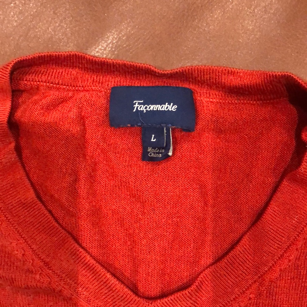 Mens Red Faconnable Sweater